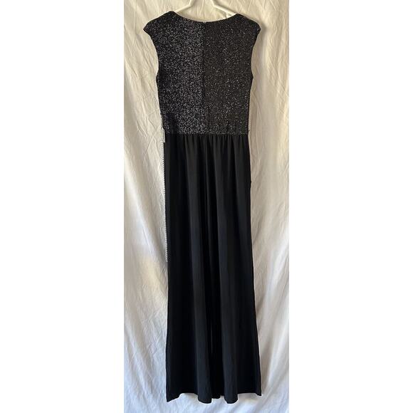 Avante Garde Wide Leg Jumpsuit Womens 10 Glitter Valentines Date Night Black - Picture 6 of 13